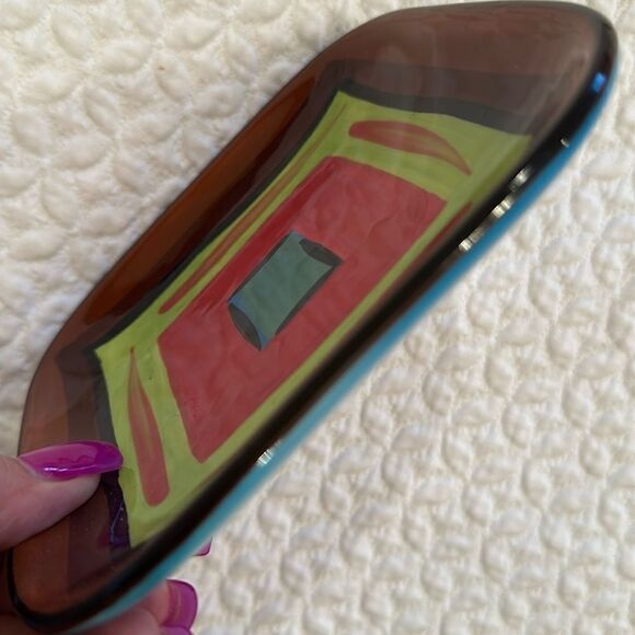 GAIL Pittman Brio Pattern Southern Living At Home 5 5/8” Square Appetizer Plate - Picture 4 of 4